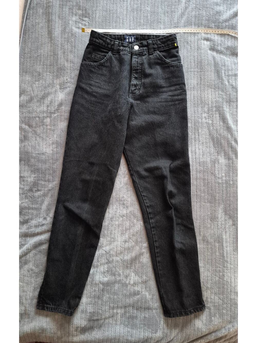 Vintage RARE 90s GAP Jeans Womens 3/4 Zip Leg Black Denim Made in USA High Rise